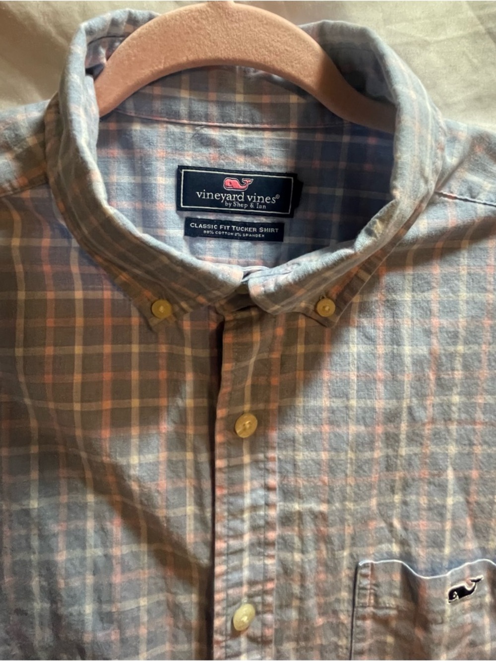VINEYARD VINES CLASSIC FIT TUCKER SHIRT BLUE MULTI MENS SIZE LARGE EXCELLENT